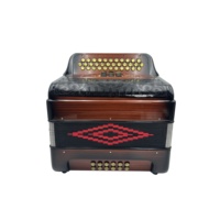 SEASOUND 34 Boutons 12 Bass 3 Registres Bois Flamme Corps Accordéon Instrument Noir Grill Or Boutons Acordeon JB3412C