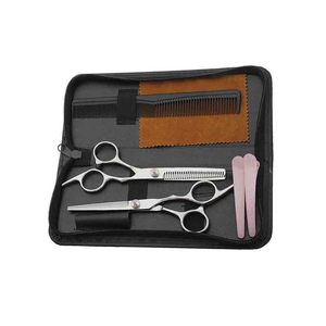 Kit de coupe de cheveux personnalisé en acier inoxydable argenté Ensemble de rasoir pour coiffeur ciseaux amincissants pour salon de beauté et de coiffure - Product Image 4