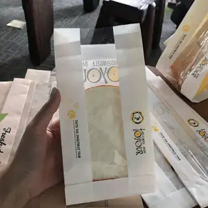 China Leveren Wegwerp Vetwerende Glassine Gewaste Zakken Gebakken Kip Koekjespopcorn Verpakking Voedsel Veilig Papieren Zak Roze