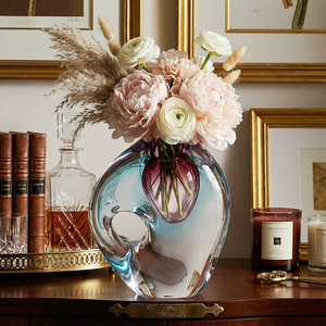 Jarrón Decorativo Moderno, Estilo de Lujo Ligero, Jarrón de Cristal para Decoración del Hogar, Centro de Mesa, Oficina, Hierba de Pampas, Flores Secas - Product Image 3