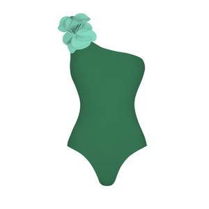 Traje de Baño de Una Pieza para Mujer, con Hombro Descubierto, Decoración Floral 3D, Corte Alto, Monokini, Traje de Baño de Playa, Venta al Por Mayor, OEM, ODM - Product Image 5