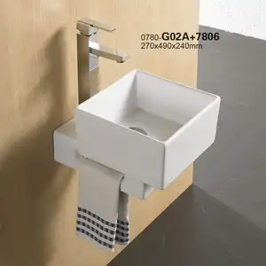 PATE 7806 TK mini square wall hung mencuci tangan basin untuk ukuran kecil prasekolah kamar mandi persegi panjang wastafel