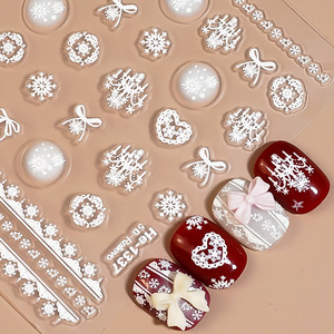 Leidankou Arbre de Noël Autocollants pour Ongles Vacances <span class=keywords><strong>Nail</strong></span> <span class=keywords><strong>Art</strong></span> Stickers avec Flocon de Neige Cadeau et Renne Designs pour Manucure Festive - Product Image 4
