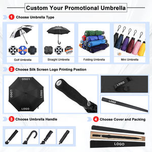 Ombrello da Golf Personalizzato, Regalo Aziendale, Stampa Logo Pubblicitario, Ombrello Dritto Antivento e Impermeabile per la Pioggia - Product Image 3