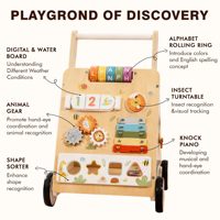 Chariot de marche multifonctionnel Montessori nouveau style à bas prix pour bébé fille, poussette en bois pour bébé