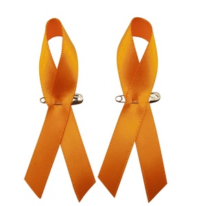 Emagic Chất lượng cao Hot Bán 100% polyester handmade đầy màu sắc ung thư vú nhận thức satin Ribbon Bow với tiêu chuẩn an toàn Pin - Product Image 6