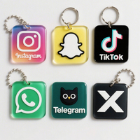 Étiquettes NFC anti-métal en époxy imprimables avec code QR personnalisé pour réseaux sociaux, compatibles avec les clés RFID Micro Ntag213 13,56 MHz, idéales pour porte-clés
