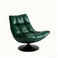 Chaise de loisirs haut de gamme en cuir souple moderne de style italien léger meuble d'accoudoir pivotant de luxe pour le salon à la maison