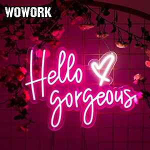 Letrero Luminoso LED de Acrílico Personalizado WOWORK 2026, Pequeño, Rosa y Blanco, con la Frase 'Hello Gorgeous', para Suministros de Tiendas - Product Image 2