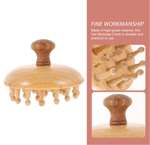 Masajeador de Cuero Cabelludo de Madera, Peine de Masaje, Cepillo <span class=keywords><strong>para</strong></span> Cabello de Dientes Anchos, Cepillo <span class=keywords><strong>para</strong></span> Champú, Cepillo <span class=keywords><strong>para</strong></span> el Cuidado del Cuero Cabelludo <span class=keywords><strong>para</strong></span> Cabello Seco y Mojado, Punta Redonda - Product Image 4