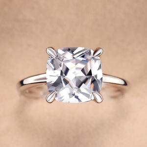 F1817 Women's Classic <b>Cushion</b> Cut Natural Diamond Engagement <b>Ring</b> For <b>Wedding</b> Jewelry - Product Image 2