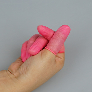 Suorec Nitrile Finger <b>Cots</b> <b>Pink</b> Textured Anti-Slip For Electronic Homework Touchscreen Use - Product Image 4