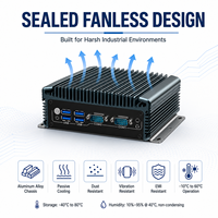 Computadora Compacta Integrada, Doble LAN, USB, COM, HD, VGA, WiFi, 4G Opcional, para Control de Máquinas, Compatible con Windows y Linux, Mini PC Integrada