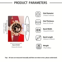 5 pièces/ensemble montre à Quartz coeur mignon pour femmes élégant strass analogique montre-bracelet et ensemble de bijoux