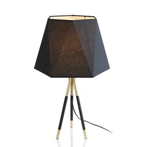 Luminária de mesa bronze dourado preto, lâmpada de mesa antiga led moderna luz de leitura lâmpada de mesa