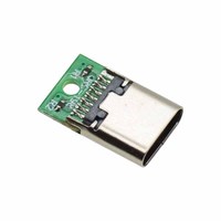 Connecteur femelle USB C 14 broches à double résistance 5,1K, 2 cœurs, 14,5 mm, type C 2.0 pour câble de charge