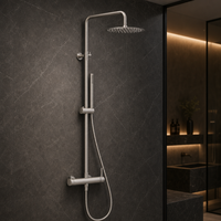 Ensemble de douche pluie en acier inoxydable 304 de l'usine de Kaiping, sans plomb, finition brossée, système de douche mural à effet pluie OEM/ODM