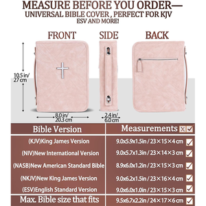 Funda para Biblia para Mujer, <span class=keywords><strong>Estuche</strong></span> para Biblia para <span class=keywords><strong>Hombre</strong></span> y Mujer, Caja de Regalo Cristiana - Product Image 5