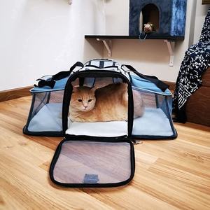 <span class=keywords><strong>Pet</strong></span> Expand able Carrier <span class=keywords><strong>Pet</strong></span> Erweiterbare Reise Camping Outdoor Atmungsaktives Mesh Belüftetes Design Cat Backpack Carrier - Product Image 5