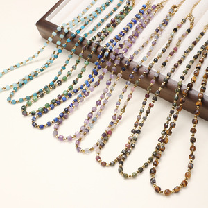 Collares de Piedras Naturales Geométricas de Colores Variados al por Mayor, Chapados en Oro de 18K, Estilo Bohemio, Personalizables, Regalo para Pequeñas Empresas - Product Image 2