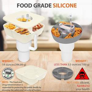 Bol à collation avec couvercle pour gobelet Stanley de 40 oz avec poignée, plateau à collation réutilisable, porte-collation en silicone pour porte-gobelet de voiture - Product Image 3