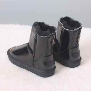Bottes de neige unisexes pour bébé en <span class=keywords><strong>cuir</strong></span> véritable respirant et imperméable, avec fermeture éclair arrière, design antidérapant épaissi, pour l'hiver - Product Image 6