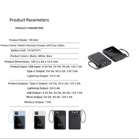 Power Bank Magnetik Plastik 10000mAh Ringkas Portabel Pengisian Cepat 22.5W