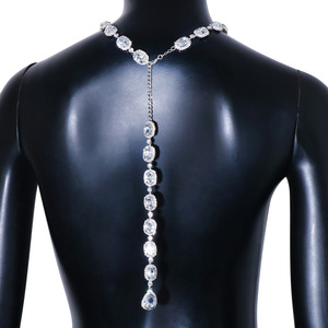 Fashion <strong>Drop</strong> Bride <strong>Back</strong> Chain Body Chain Accessories Luxury Wedding Banquet Dress Crystal <strong>Necklace</strong> for Women - Product Image 6