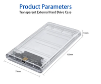 Boîtier externe pour disque dur SATA USB 3.0 super rapide de 2,5 pouces en plastique ABS en stock