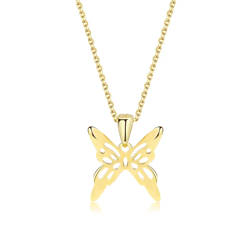 Damila 2023 New 18K Gold Necklace 925 Sterling silver Dainty Butterfly pendant necklace for women