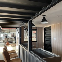 Conteneur maritime industriel à double étage de 20 pieds, bar et restaurant avec salon sur le toit, cuisine préfabriquée et espace commercial