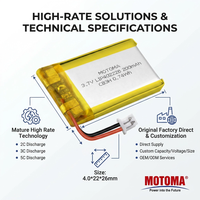 Литий-полимерный аккумулятор Custom Flexible Outer Film Design 3.7V LIP402226 200mAh для мини-плееров MP3