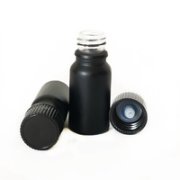 Botol Minyak Esensial Hitam Doff 5ml 10ml Botol Kaca dengan Pipet
