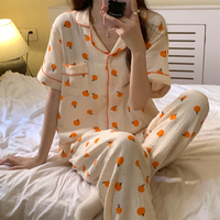 Chemise de nuit d'été en bambou ensemble de pyjamas mignons pyjamas vêtements de nuit courts nouveaux pyjamas mujer vêtements de nuit en coton imprimé pour femmes