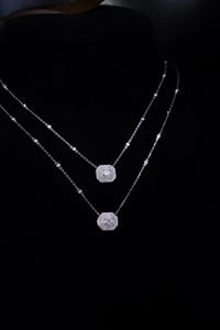 Xinfly 18K Gold Gorgeous Charm Sugar <b>Cube</b> Necklace Women 0.5 Carat Natural Diamond Square Pendant Fine Jewelry Gift - Product Image 4