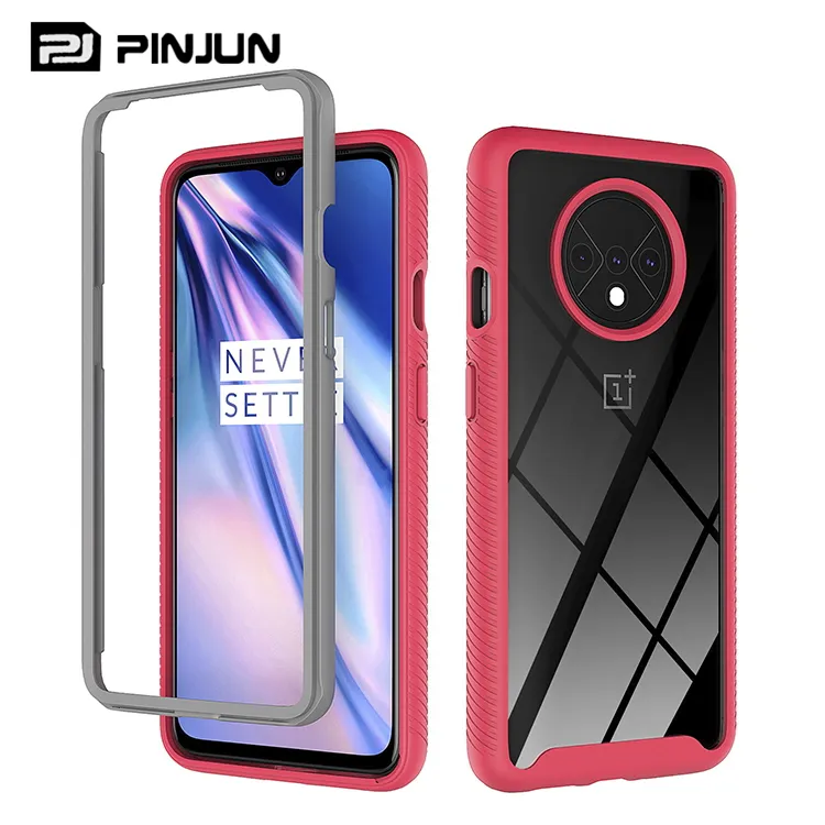 Funda completa para teléfono móvil Oneplus 7T Oue Plus 8 9 9r 10 10r Pro, cubierta completa 360, parachoques delantero, transparente, duro, acrílico, trasera, colorida, TPU