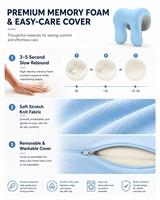Oreiller de soutien ergonomique en mousse à mémoire de forme |   Coussin de dossier de chaise, pour la sieste au bureau et comme coussin de soutien latéral