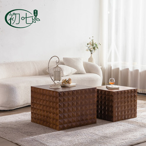 Vintage Style Solid Wood Square <b>Coffee</b> <b>Table</b> 3871 Baking Paint Decorative For Living Room - Product Image 2