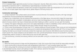 Клей для ремонта нержавеющей стали Kafuter K-9112, эпоксидная смола AB для заделки трещин, 500 г/упаковка, срок годности 24 месяца - Product Image 5