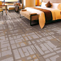 Tapis réversible lavable en nylon et polypropylène à poils coupés, imprimé géométrique classique, pour couloir d'hôtel, ton or, largeur 4m