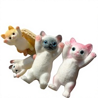 Jouets à presser en forme de chat Kawail, nouveau design, chaton en TPR, nouveauté, pelucheux, extensible, doux, jouet anti-stress pour enfants et adultes, cadeau