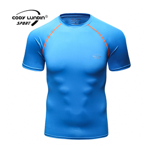 90% poliéster y 10% spamdex Cody Lundin <span class=keywords><strong>super</strong></span> confort de músculo hombres deportes de compresión de gimnasio t camisa - Product Image 1