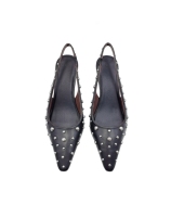 Vente en gros 2025 Pompes habillées noires pour femmes à la mode du fabricant Conception à bout pointu Hauteur du talon de 40mm Caoutchouc durable + matériau Pu
