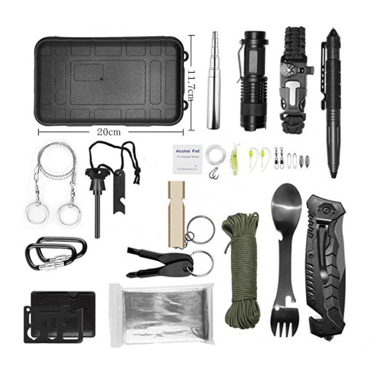 Kit Attrezzi Emergenza Auto – 9-in-1 Per Sport, Campeggio E Sopravvivenza, Non Lasciarti Mai Impreparato