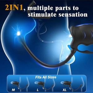 Lengan Penis bergetar 10 Kecepatan dengan Stimulator Anal, mainan pria aksi ganda untuk latihan Penis & peningkatan tahan lama - Product Image 4