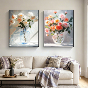 Impresión Digital en Lienzo con Marco de Aluminio de Tamaño Personalizado, Arte Floral de Rosas, Venta Directa de Fábrica, Pintura Decorativa para Hogar y Hotel - Product Image 3