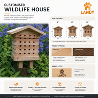 Maison pour abeilles maçonne en bois naturel, habitat extérieur pour pollinisateurs de jardin, hôtel pour abeilles solitaires avec trous de nidification lisses