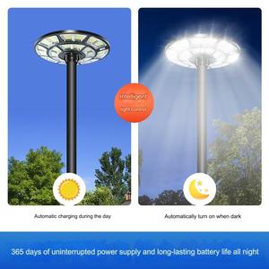 <span class=keywords><strong>Lampe</strong></span> <span class=keywords><strong>solaire</strong></span> LED UFO super lumineuse à 360°, étanche IP67, en ABS, pour jardin, garage, cour - Product Image 4