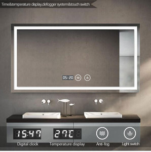 Waterproof Defogger Touch Switch Rectangular Smart Led Bathroom <strong>Mirror</strong> with Strap Speakers and Music Playback - Product Image 5