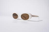 Fabrication de lunettes de soleil en acétate respectueuses de l'environnement BIO ECO Biodégradables Lunettes de soleil ovales œil de chat blanc lait elliptiques
